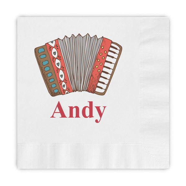 Custom Vintage Musical Instruments Embossed Decorative Napkins (Personalized)