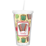 Vintage Musical Instruments Double Wall Tumbler with Straw (Personalized)