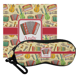 Vintage Musical Instruments Eyeglass Case & Cloth (Personalized)