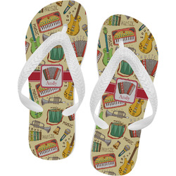 Vintage Musical Instruments Flip Flops - Medium (Personalized)