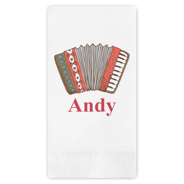 Custom Vintage Musical Instruments Guest Napkins - Full Color - Embossed Edge (Personalized)