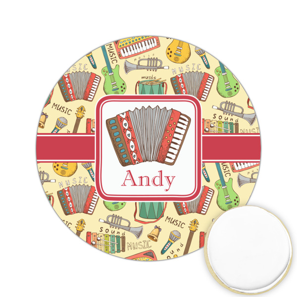 Custom Vintage Musical Instruments Printed Cookie Topper - 2.15" (Personalized)