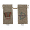 Vintage Musical Instruments Large Burlap Gift Bags - Front & Back