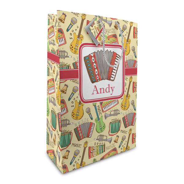 Custom Vintage Musical Instruments Large Gift Bag (Personalized)