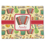 Vintage Musical Instruments Single-Sided Linen Placemat - Single w/ Name or Text