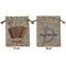 Vintage Musical Instruments Medium Burlap Gift Bag - Front and Back