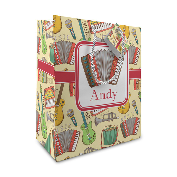 Custom Vintage Musical Instruments Medium Gift Bag (Personalized)