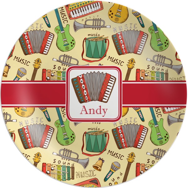 Custom Vintage Musical Instruments Melamine Plate (Personalized)