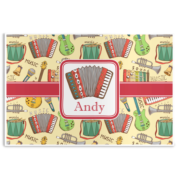 Custom Vintage Musical Instruments Disposable Paper Placemats (Personalized)