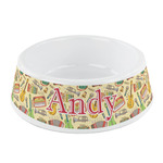 Vintage Musical Instruments Plastic Dog Bowl - Small (Personalized)