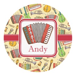Vintage Musical Instruments Round Decal - Large (Personalized)