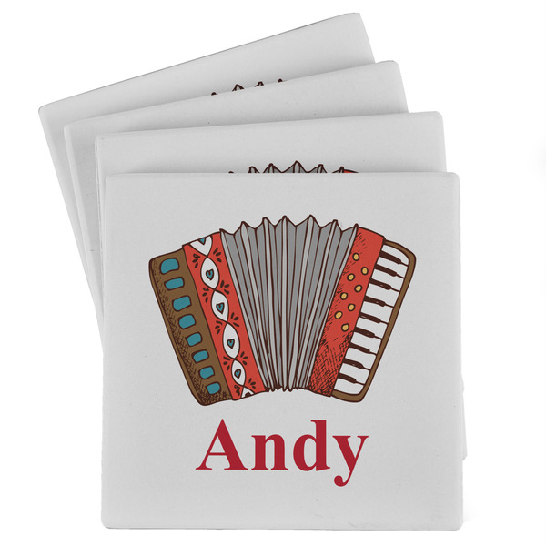 Custom Vintage Musical Instruments Absorbent Stone Coasters - Set of 4 (Personalized)