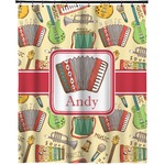 Vintage Musical Instruments Extra Long Shower Curtain - 70"x84" (Personalized)