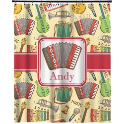 Vintage Musical Instruments Extra Long Shower Curtain - 70"x84" (Personalized)