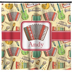 Vintage Musical Instruments Shower Curtain - 71" x 74" (Personalized)