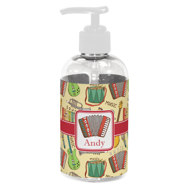 Custom Vintage Musical Instruments Plastic Soap / Lotion Dispenser (8 oz - Small - White) (Personalized)