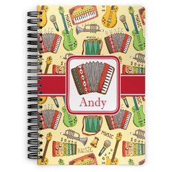 Vintage Musical Instruments Spiral Notebook - 7x10 w/ Name or Text