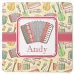 Vintage Musical Instruments Square Rubber Backed Coaster (Personalized)