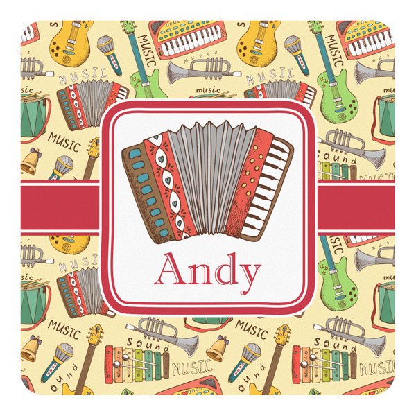 Custom Vintage Musical Instruments Square Decal - Small (Personalized)