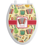 Vintage Musical Instruments Toilet Seat Decal - Elongated (Personalized)