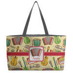 Vintage Musical Instruments Beach Totes Bag - w/ Black Handles (Personalized)