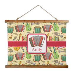Vintage Musical Instruments Wall Hanging Tapestry - Wide (Personalized)