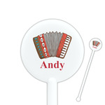 Vintage Musical Instruments 5.5" Round Plastic Stir Sticks - White - Single Sided (Personalized)