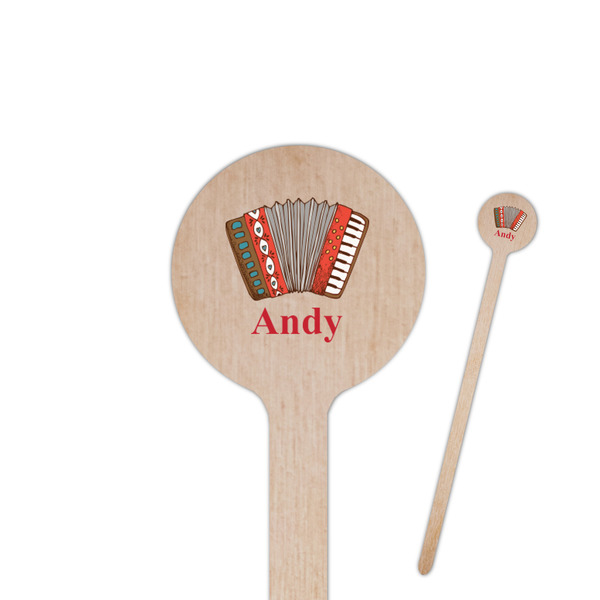 Custom Vintage Musical Instruments 7.5" Round Wooden Stir Sticks - Double Sided (Personalized)