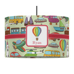 Vintage Transportation 12" Drum Pendant Lamp - Fabric (Personalized)