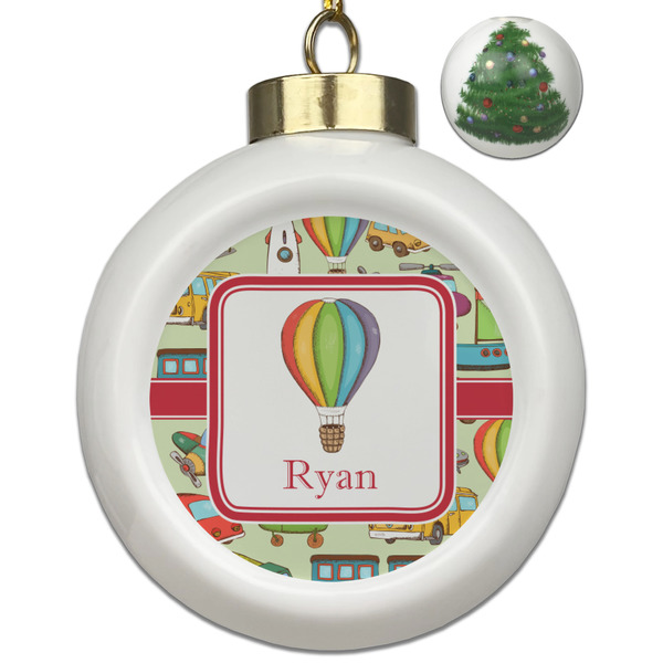 Custom Vintage Transportation Ceramic Ball Ornament - Christmas Tree (Personalized)