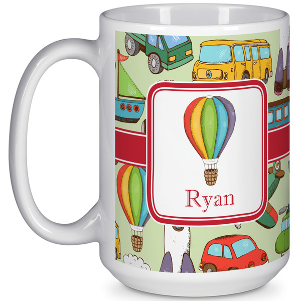 Custom Vintage Transportation 15 Oz Coffee Mug - White (Personalized)