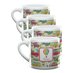 Vintage Transportation Double Shot Espresso Cups - Set of 4 (Personalized)