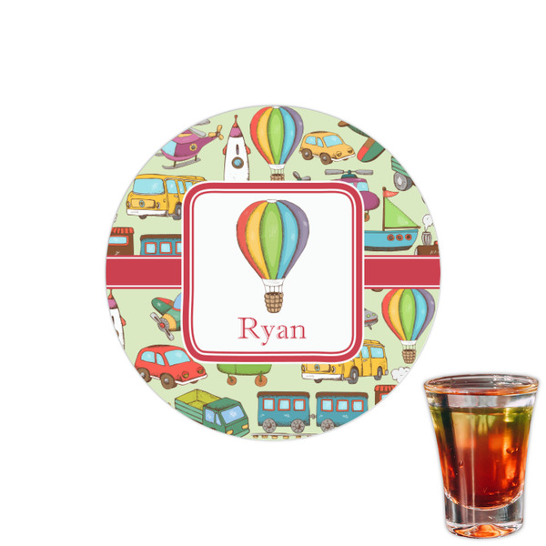 Custom Vintage Transportation Printed Drink Topper - 1.5" (Personalized)