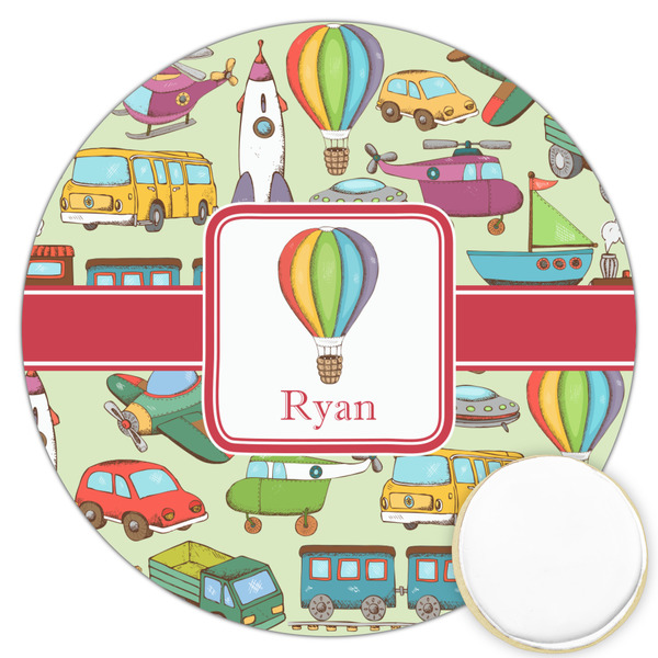 Custom Vintage Transportation Printed Cookie Topper - 3.25" (Personalized)