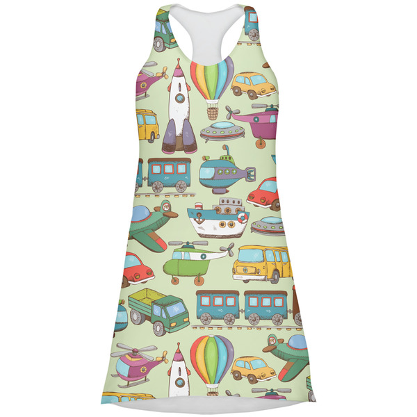 Custom Vintage Transportation Racerback Dress - X Large