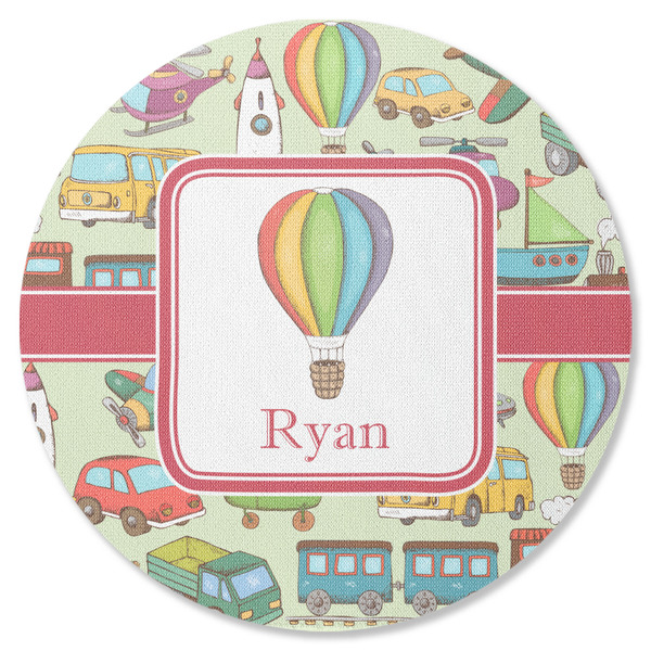 Custom Vintage Transportation Round Rubber Backed Coaster (Personalized)