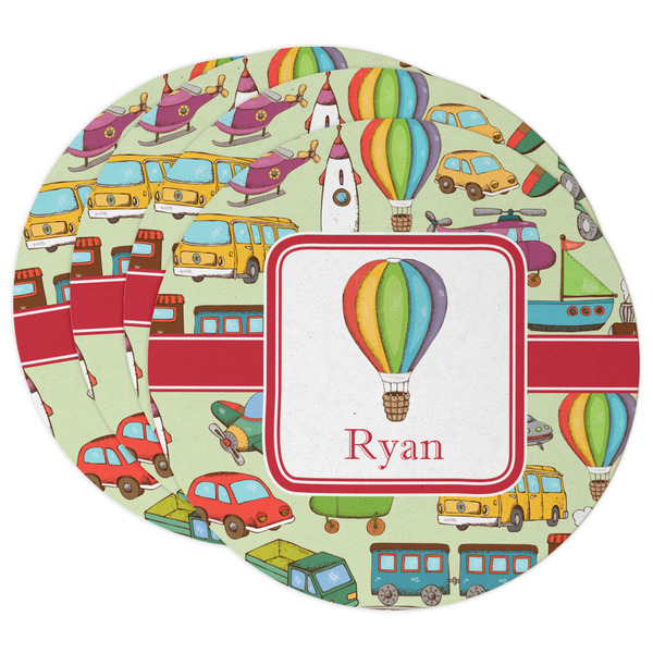 Custom Vintage Transportation Round Paper Coasters w/ Name or Text