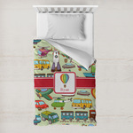 Vintage Transportation Toddler Duvet Cover w/ Name or Text