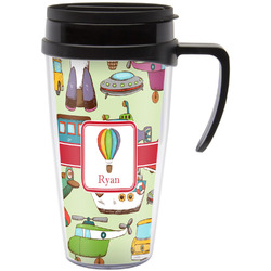 Vintage Transportation Acrylic Travel Mug with Handle (Personalized)