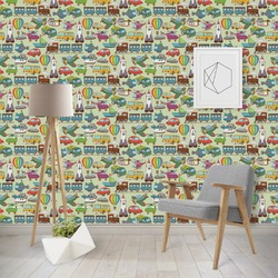 Vintage Transportation Wallpaper & Surface Covering (Water Activated - Removable)