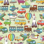 Vintage Transportation Wallpaper & Surface Covering (Peel & Stick 24"x 24" Sample)