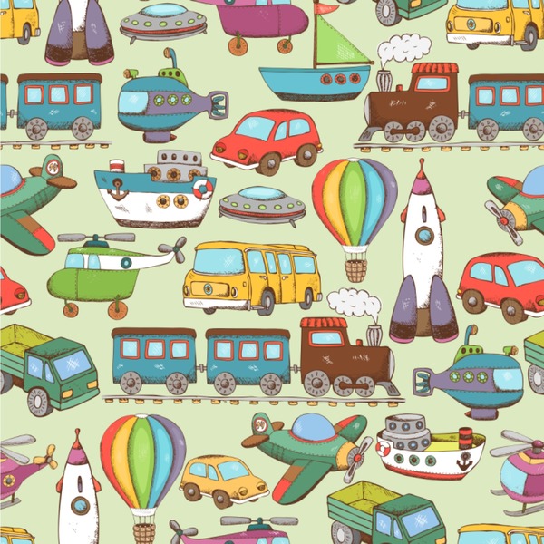 Custom Vintage Transportation Wallpaper & Surface Covering (Peel & Stick 24"x 24" Sample)