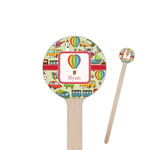 Vintage Transportation 6" Round Wooden Stir Sticks - Single Sided (Personalized)