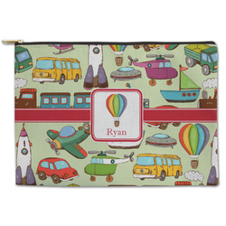 Vintage Transportation Zipper Pouch - Large - 12.5"x8.5" (Personalized)