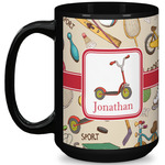 Vintage Sports 15 Oz Coffee Mug - Black (Personalized)