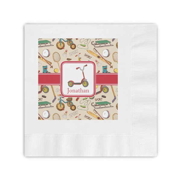 Custom Vintage Sports Coined Cocktail Napkins (Personalized)