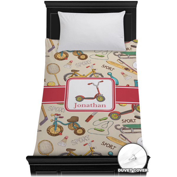 Custom Vintage Sports Duvet Cover - Twin XL (Personalized)