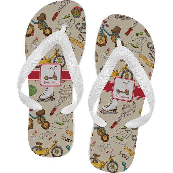 Custom Vintage Sports Flip Flops (Personalized)