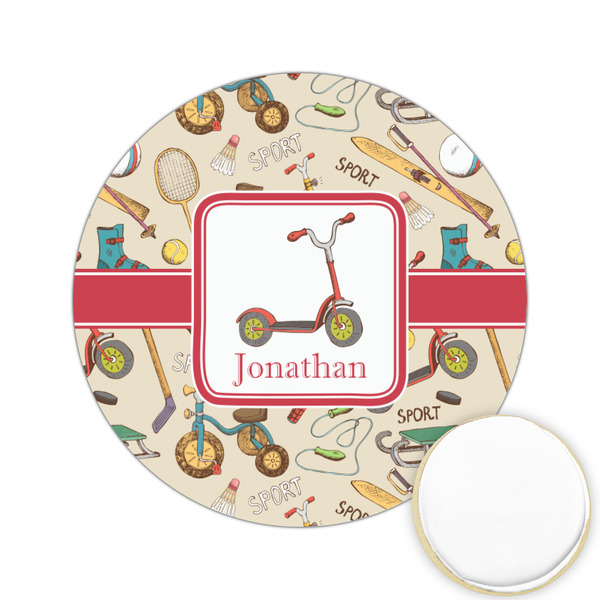 Custom Vintage Sports Printed Cookie Topper - 2.15" (Personalized)