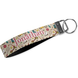 Vintage Sports Wristlet Webbing Keychain Fob (Personalized)